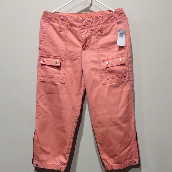 GAP Pants - Gap Coral, Pink Cargo Capris Or Crop Pants, 4